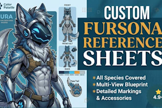 draw a custom furry reference sheet for your fursona