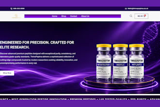 design peptide website woocommerce peptide website
