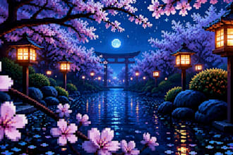 create pixel art background in 72 hours