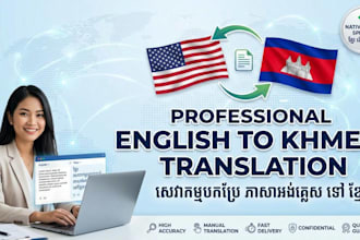 be your professional english to khmer translator
