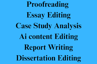 redo,edit,proofread of thesis ,assigned project, essay editing