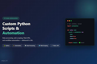 write a custom python script for automation and data processing
