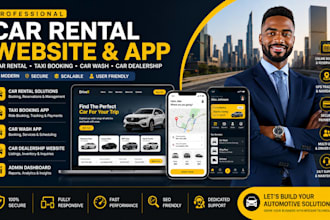 build car rental website car rental app taxi booking car wash car dealership app