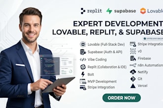 be your lovable ai, replit, and supabase expert for saas mvp development