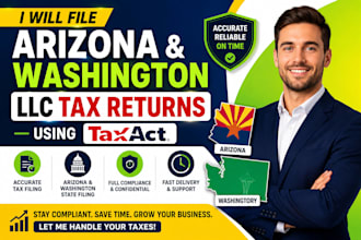 file arizona and washington llc tax returns using taxact
