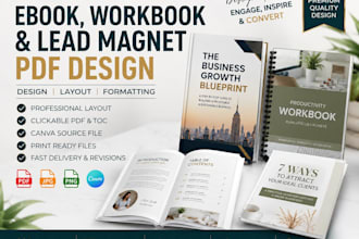 design professional ebook workbook design lead magnet pdf design