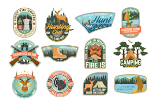 do outdoor campaign adventure fishing and hunting logo design