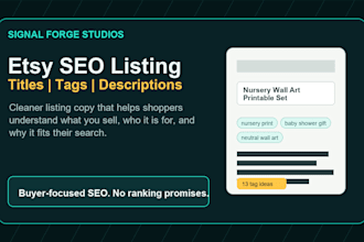 optimize your etsy listing title, tags, and description