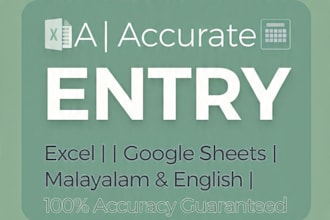 do fast and accurate data entry in excel and malayalam typing