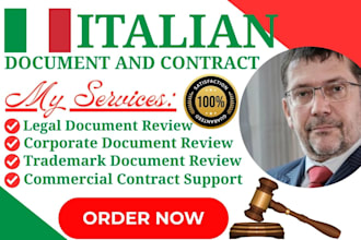 help you handle italain legal document and contract