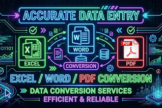 deliver fast and accurate excel, word, and PDF data entry