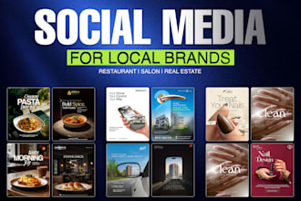 design social media posts for restaurants salons and real estate