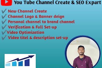 create a professional you tube channel setup and video SEO