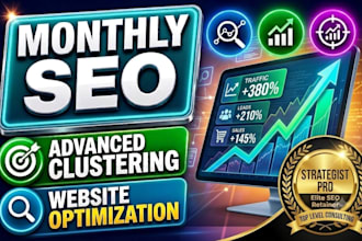 do monthly seo service for website optimization and clustering