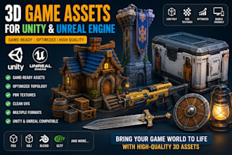 create optimized 3d game assets for unity and unreal engine