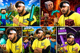 professional youtube thumbnail designer for gaming, vlogs