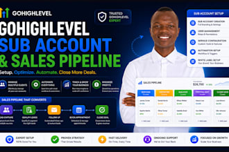 configure your gohighlevel sub account, sales pipeline