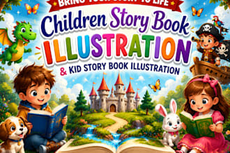 illustrate children story book illustration and kid story book illustration