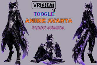 vrchat furry fursonal avarta furry avarta vtuber model anime avarta