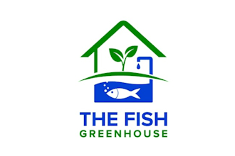 design aquaponics fish vegetable green house logo