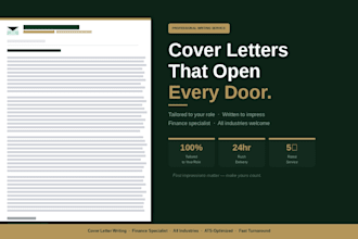 write a professional ats optimized cover letter for any industry