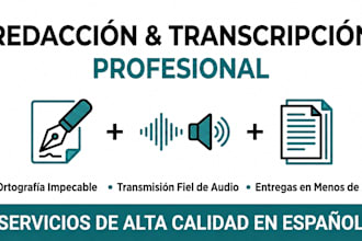 redactar textos, artículos y transcripciones en español