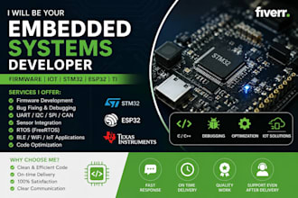develop embeeded firmware for stm32 esp32 and ti boards