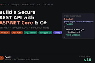 build a rest API using net core, and sql server