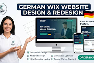 design or redesign german wix website, german landing page, wix expert