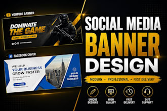 design professional social media banners and covers