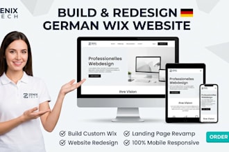 build german wix website, redesign german website, wix landing page redesign