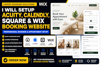 setup acuity calendly square and wix booking website
