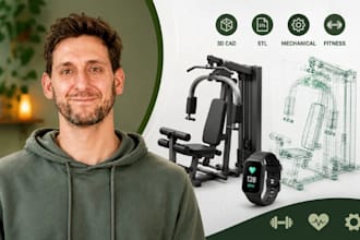 smart fitness product cad, gym equipment mechanical stl modeling pro cad service