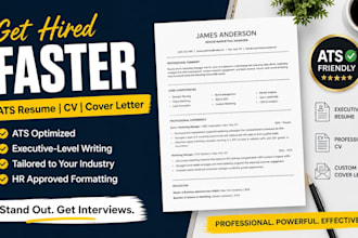 do a professional ats resume cover letter, linkedin optimisation executive bio
