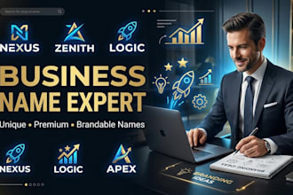 generate catchy business name ideas with domain research