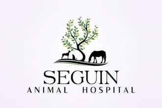 create healthy brand logo for animal hospital service