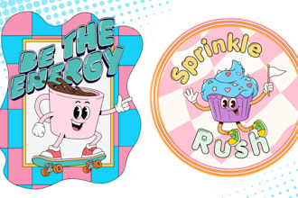 design vintage retro cartoon mascot logo character