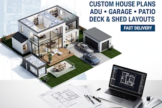draw house plans adu garage deck patio shed modern floor layouts architecture