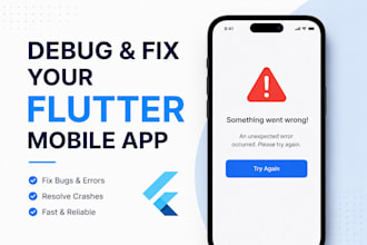 do flutter bug fixing, app debugging, mobile app error fixing