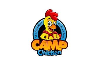 make camp chicken fun summer camp logo for you