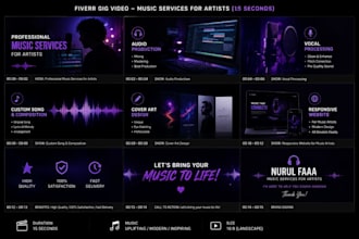create responsive website for music services, and artists