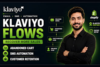 setup klaviyo email marketing and SMS flows for shopify
