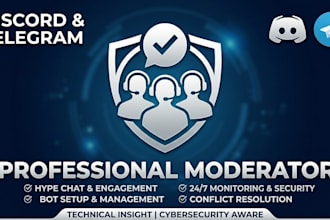your professional discord and telegram community moderator