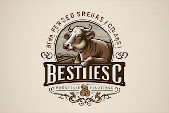 do unique cow vintage logo design for farms,  agricultural brands