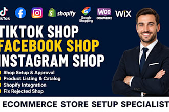setup tiktok shop facebook shop and instagram shop for ecommerce