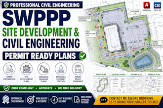 design swppp, site development civil engineering permit plans