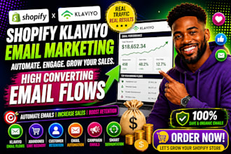 setup shopify klaviyo email marketing flows and abandoned cart recovery shopify