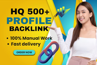 build 500 manual white hat SEO profile backlinks for authority