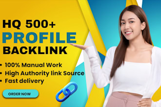build 500 manual white hat SEO profile backlinks for authority