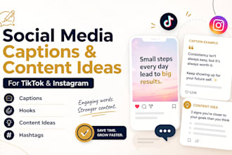 write engaging social media captions and content ideas